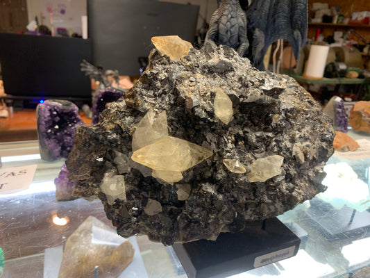 Elmwood Mine Sphalerite with Stellar Beam Calcite – 3,984 g