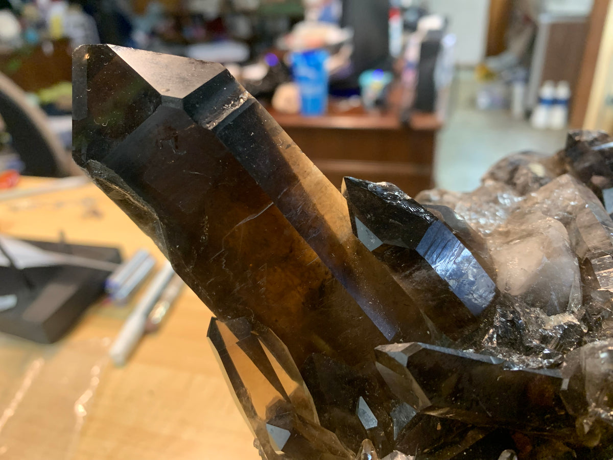 Large Smoky Quartz Crystal Cluster