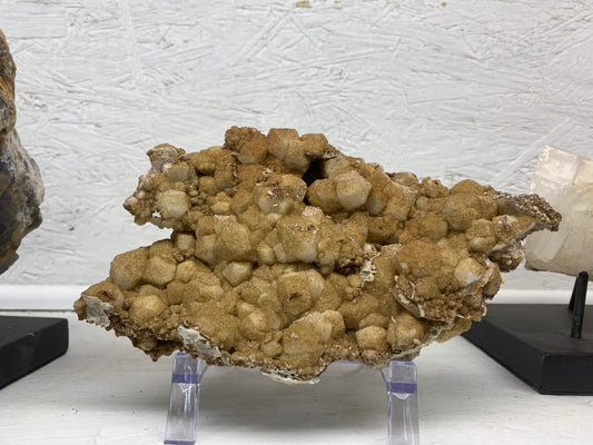Natural rhodochrosite on calcite collector mineral specimen