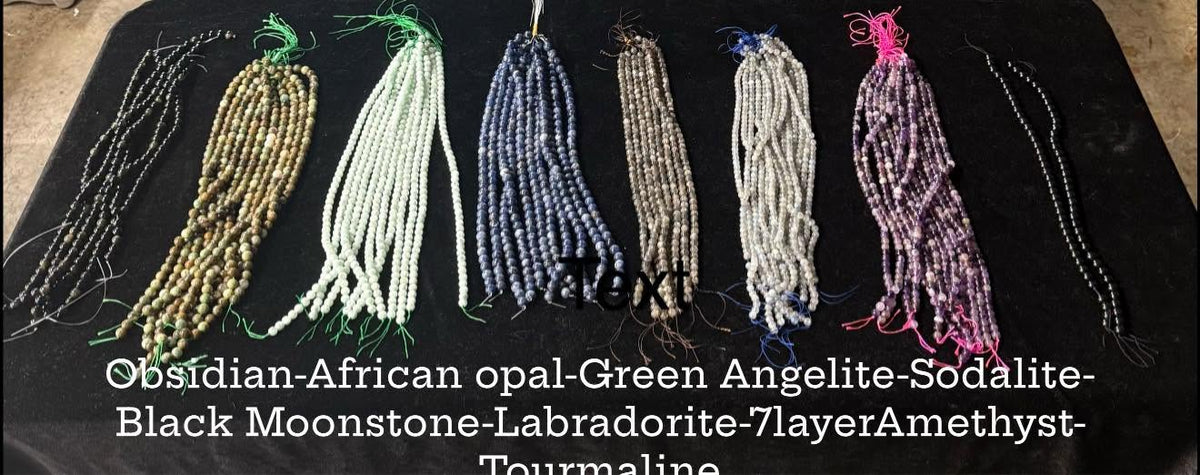 Natural gemstone bead strands in assorted stone varieties for jewelry making