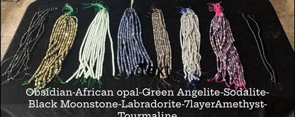 Natural gemstone bead strands in assorted stone varieties for jewelry making