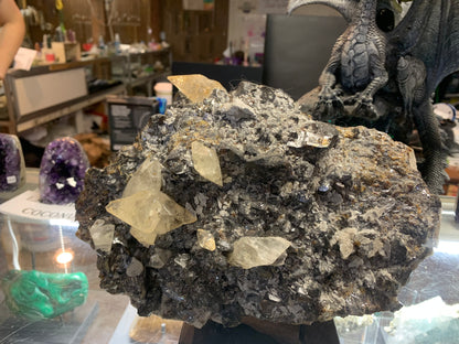 Elmwood Mine Sphalerite with Stellar Beam Calcite – 3,984 g